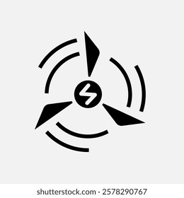 turbine wind energy icon Glyph, free energy, ecology, renewable and green energy concept. Black and solid icon.