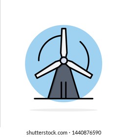 Turbine, Wind, Energy, Power Abstract Circle Background Flat color Icon