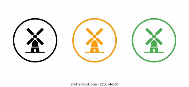 Turbine  windmill icon set. Vector illustration.