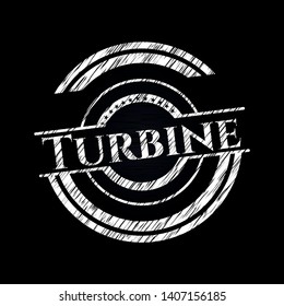 Turbine written on a chalkboard. Vector Illustration. Detailed.
