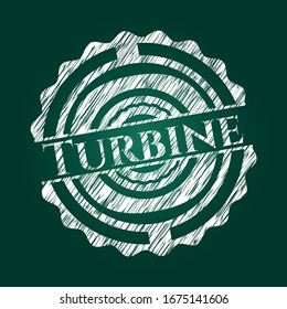 Turbine written on a chalkboard. Vector Illustration. Detailed.