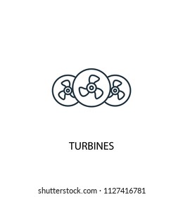 Turbines concept line icon. Simple element illustration. Turbines concept outline symbol design from Green Energy set. Can be used for web and mobile UI/UX