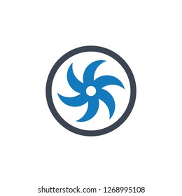 Turbines icons propeller fan rotation icon, Boat propellers - Vector