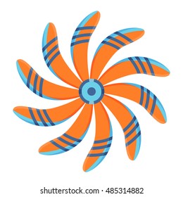 Turbines icons propeller fan rotation technology equipment