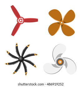 Turbines Icons Propeller Fan Rotation Technology Stock Vector (Royalty ...