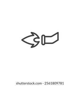 Turbo Boost line icon. linear style sign for mobile concept and web design. Car exhaust with fire outline vector icon. Acceleration symbol, logo illustration. Vector graphics