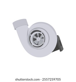 Turbo Charger, Automotive Flat Illustration Isolated