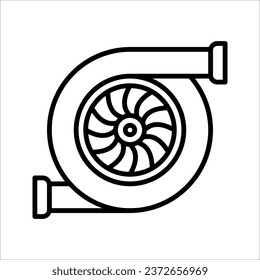 Turbo charger icon in single color. Automobile car sport speed boost engine machine vector illustration on white background