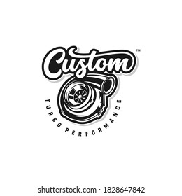 Turbo custom performance auto logo inspiration, automotive, sport, vintage