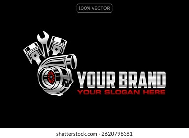 turbo diesel performance logo template emblem automotive vector