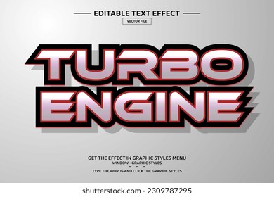 Turbo engine 3D editable text effect template