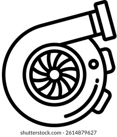 Turbo Engine Icon Line Vector Illustration