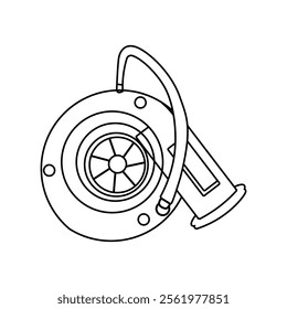 turbo engine line art vector design