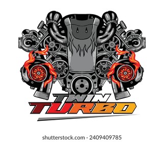 Turbo Engine Logo Vector Eps 10