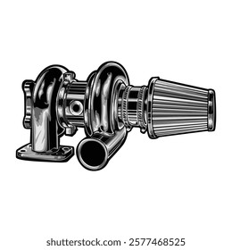 Turbo Engine Vector Design Illustrator Art