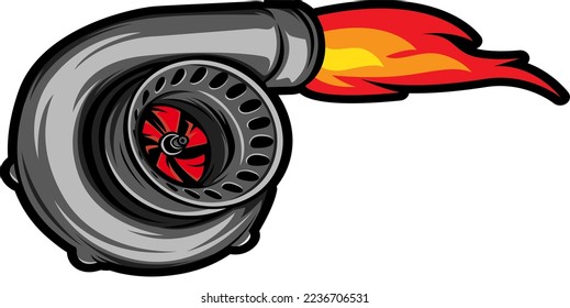 Turbo fire charge vector illustration on white isolated background