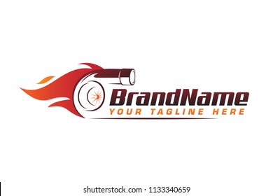 Turbo Fire Performance Auto Logo. Automotive Logo Design Vector