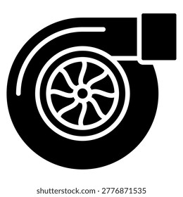 Turbo Flat Icon Logo, Isolated Vector Illustration. Turbo Icon, Suitable for Web Design, Logos, and Apps.