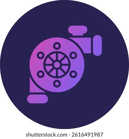 Turbo Glyph Circle Gradient Icon