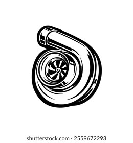 Turbo Icon Monochrome Vector Stock Illustration Isolated