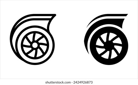 Conjunto de iconos Turbo. Para el diseño web. ilustración vectorial sobre fondo blanco