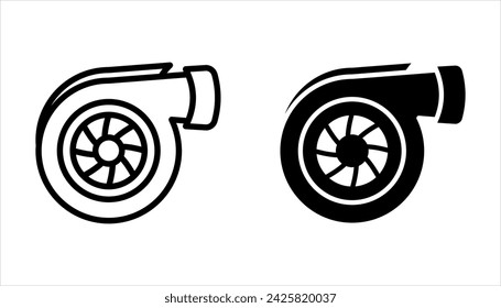 Turbo-Icon-Set. Für Webdesign. Vektorgrafik auf weißem Hintergrund