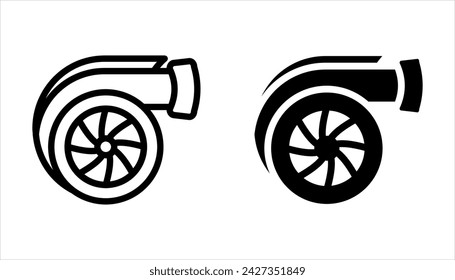 Conjunto de iconos Turbo. Para el diseño web. ilustración vectorial sobre fondo blanco