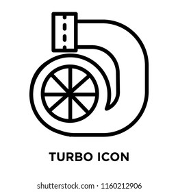 Turbo icon vector isolated on white background, Turbo transparent sign , linear symbol and stroke design elements in outline style