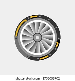 Turbo jet machine in simple modern flat  style vector design for your design work, presentation, website.