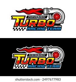 Turbo racing team performance logo design for logo, banner, tshirt, sticker, community and more