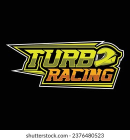 Turbo Racing Typography Logo Sticker Vector