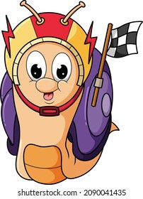 The turbo snail is doing the running competition of illustration