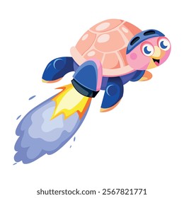 Turbo turtle illustration in flat style 
