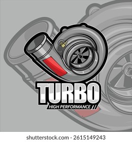 TURBO VECTOR ILLUSTRATION WITH A GRAY BACKGROUND