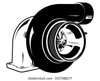 turbochager vector in black color 