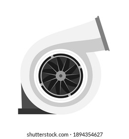 Turbocharger, color vector illustration isolated on white background.