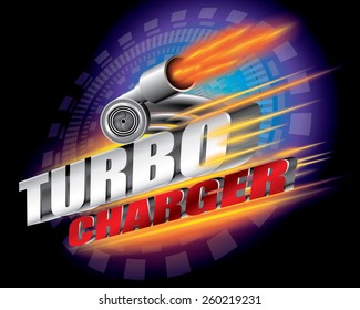 Turbocharger concept vector