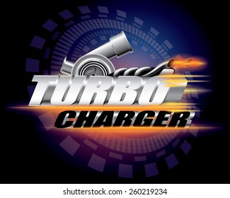 Turbocharger concept vector