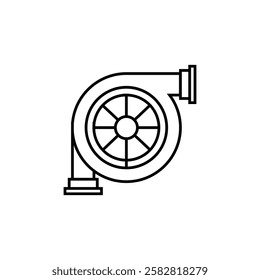 Turbocharger icon Flat isolated outline sign