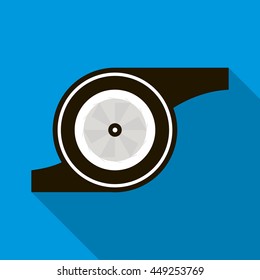 Turbocharger icon in flat style on a sky blue background