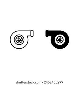 Turbocharger icon. turbo sign color editable