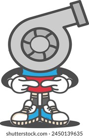 Turbocharger Mascot Character Vector JDM icon mascot character