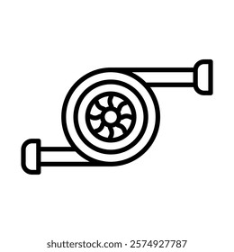 Turbocharger Vector Line Icon Design