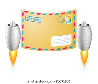 Turbojet air mail envelope - EPS 8 vector icon