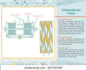 Turbomolecular Pump. Vector slide scheme.