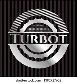 Turbot silver shiny emblem]. Vector Illustration. Mosaic.