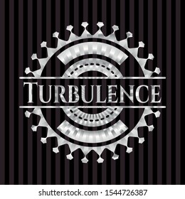 Turbulence silver badge or emblem. Vector Illustration. Mosaic.