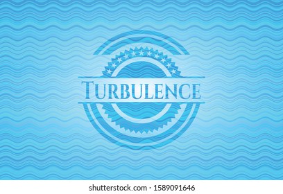 Turbulence sky blue water style emblem. Vector Illustration. Detailed.