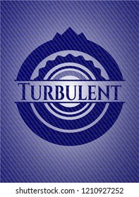 Turbulent emblem with denim texture