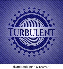 Turbulent emblem with jean texture